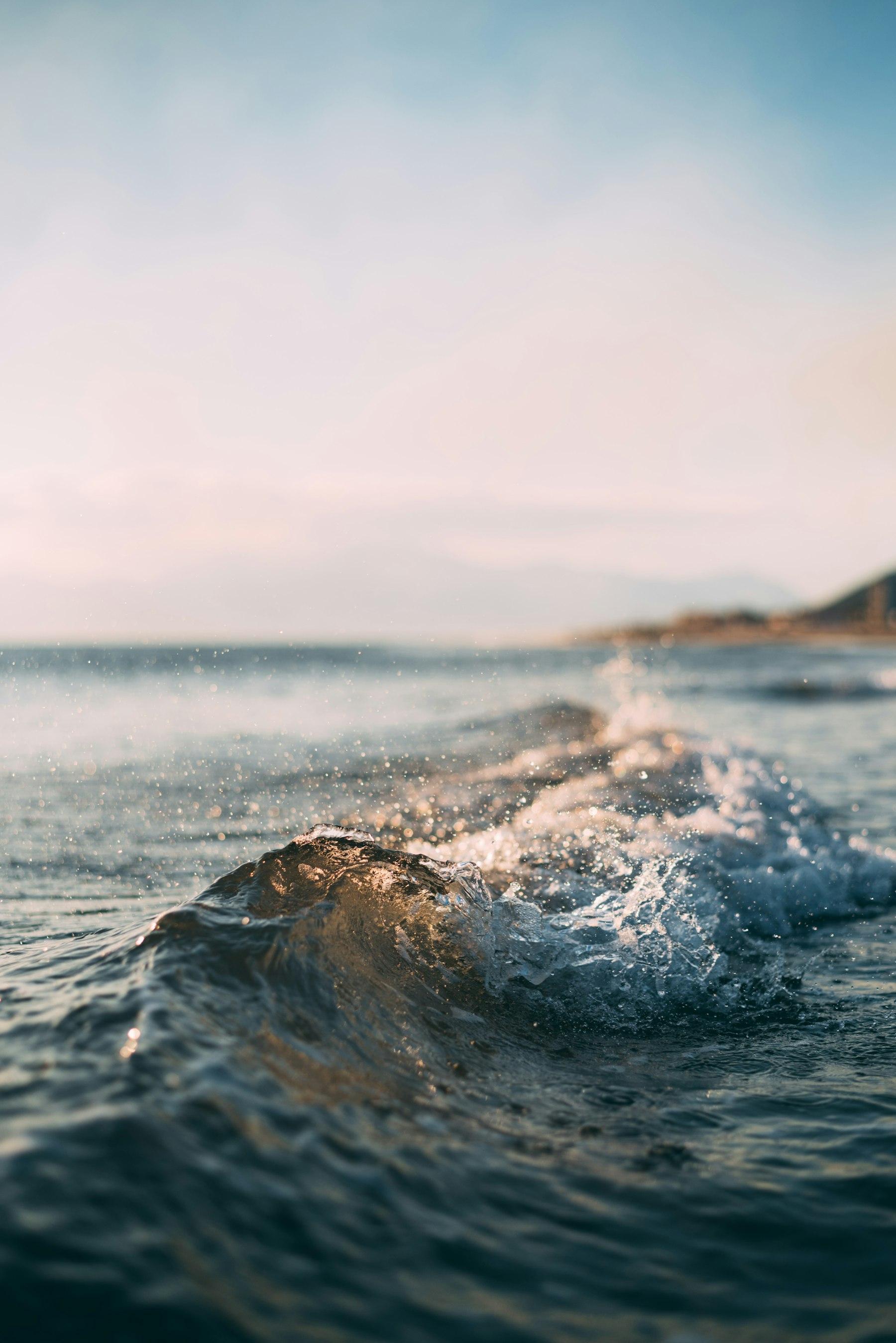 Open ocean under dramatic light